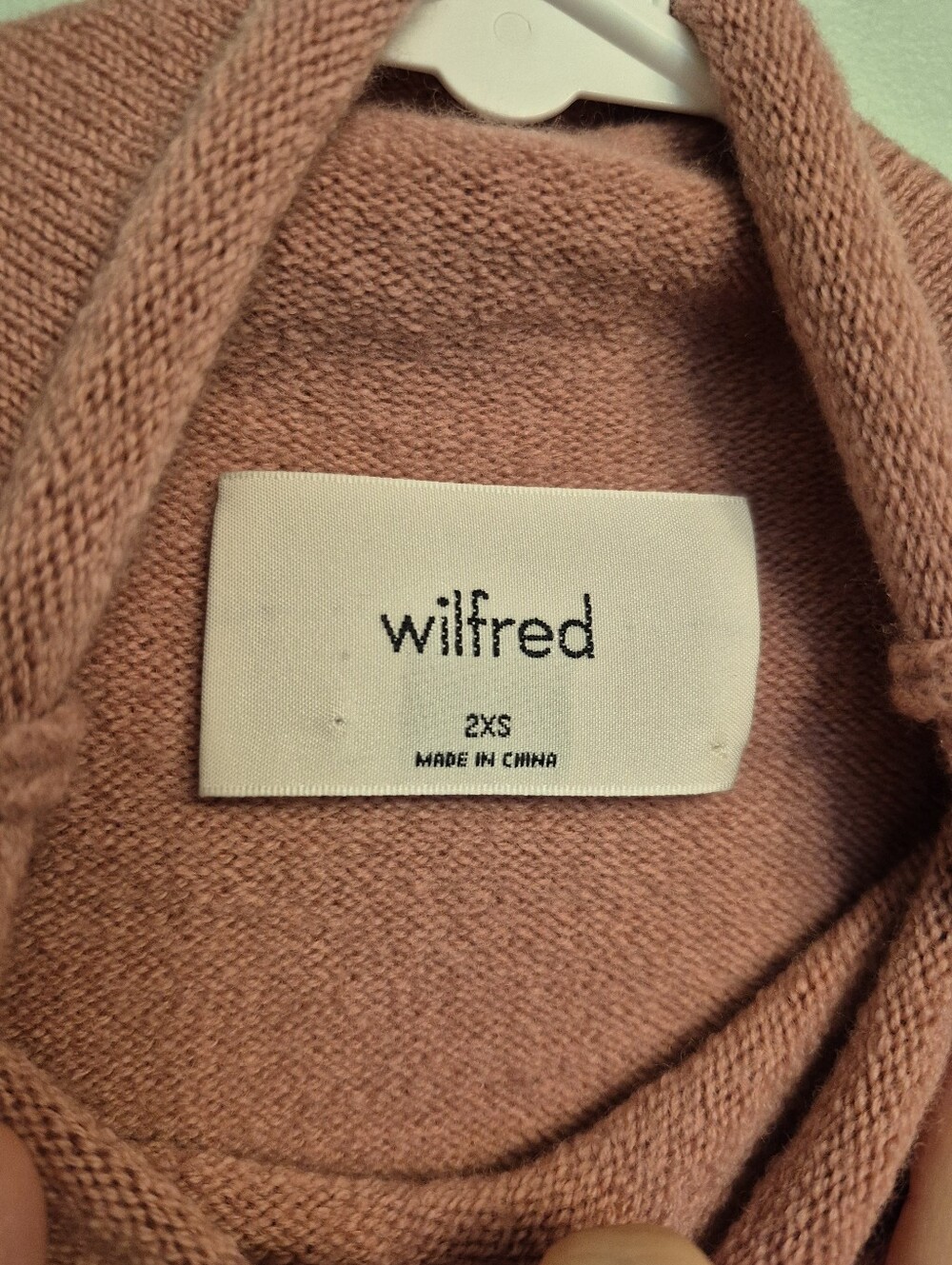 Wilfred Aritzia Women's Pink Feminine Merino Wool Turtleneck Sweater Size 2XS-S - Picture 6 of 7